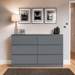 FWStyle Carlton 6 Drawer Matt Grey Chest of Drawers - Wilko - thumbnail 6