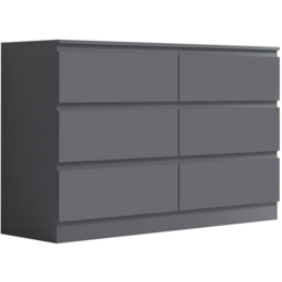 FWStyle Carlton 6 Drawer Matt Grey Chest of Drawers - Wilko - thumbnail 3
