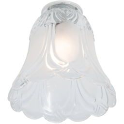 Happy Homewares Frosted and Clear Floral Glass Shade 2 Pack - Size: 13 x 13 x 13cm - White - Wilko - thumbnail 7