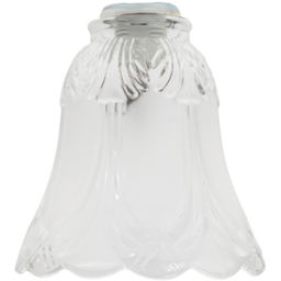 Happy Homewares Frosted and Clear Floral Glass Shade 2 Pack - Size: 13 x 13 x 13cm - White - Wilko - thumbnail 6