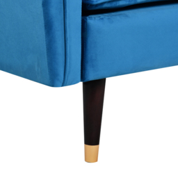 Comfy Living 3 Seater Blue and Gold Plush Velvet Tufted Sofa Bed - Wilko - thumbnail 7