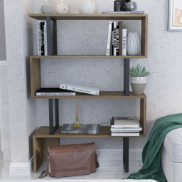 Decorotika Adriana 4 Tier Black and Oud Bookcase - Size: 124.5 x 91.5 x 29.5cm - Multi - Wilko - thumbnail 1