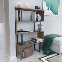 Decorotika Adriana 4 Tier Black and Oud Bookcase - Size: 124.5 x 91.5 x 29.5cm - Multi - Wilko - thumbnail 3