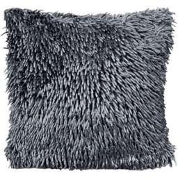 Velosso Charcoal Shaggy Chenille Filled Cushion 43 x 43cm 2 Pack - Grey - Wilko - thumbnail 1