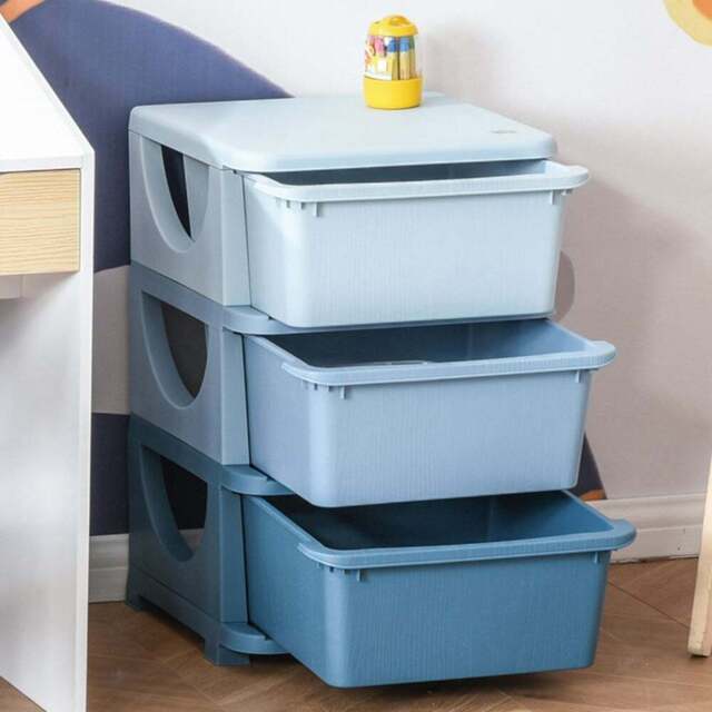 Playful Haven Blue 3 Drawers Kids Storage Unit - Size: 37 x 37 x 56.5cm - Wilko - image 1
