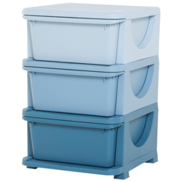 Playful Haven Blue 3 Drawers Kids Storage Unit - Size: 37 x 37 x 56.5cm - Wilko - thumbnail 3