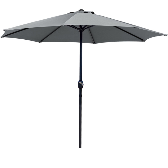 GlamHaus Dark Grey Garden Parasolwith Crank Handle 2.7m - Wilko - image 1