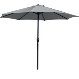 GlamHaus Dark Grey Garden Parasolwith Crank Handle 2.7m - Wilko