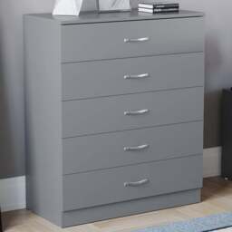 Vida Designs Riano 5 Drawer Grey Chest of Drawers with Metal Handles - Wilko - thumbnail 1
