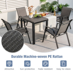 Costway 4 Seater Brown Rattan Patio Chair - Wilko - thumbnail 7