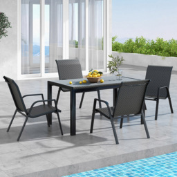 Costway 4 Seater Brown Rattan Patio Chair - Wilko - thumbnail 5
