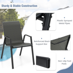 Costway 4 Seater Brown Rattan Patio Chair - Wilko - thumbnail 6