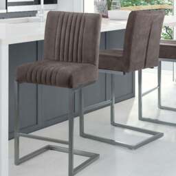 Julian Bowen Brooklyn Charcoal Grey Bar Stool Set of 2 - Wilko