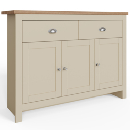 GFW Lancaster 3 Door 2 Drawer Cream Large Sideboard - Size: 35 x 111 x 82cm - Wilko - thumbnail 3