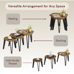 Vida Designs Brooklyn Dark Wood Nest of Tables Set of 3 - Wilko - thumbnail 7
