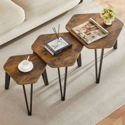 Vida Designs Brooklyn Dark Wood Nest of Tables Set of 3 - Wilko - thumbnail 5