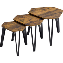 Vida Designs Brooklyn Dark Wood Nest of Tables Set of 3 - Wilko - thumbnail 3
