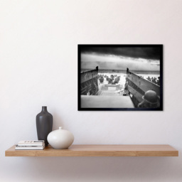 Wee Blue Coo WWII D Day Sargent Into Jaws of Death Landing Normandy Framed Wall Art Print 30 x 41cm - Size: 43.3 x 33.3 x 1.5cm - Grey - Wilko - thumbnail 3