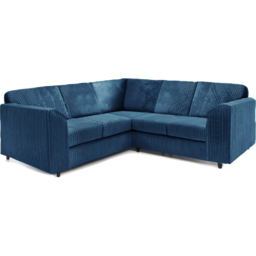 Luxor 5 Seater Marine Blue Jumbo Cord Full Back L Shaped Corner Sofa Set - Wilko - thumbnail 3