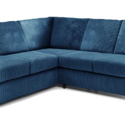 Luxor 5 Seater Marine Blue Jumbo Cord Full Back L Shaped Corner Sofa Set - Wilko - thumbnail 5