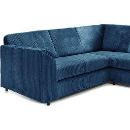 Luxor 5 Seater Marine Blue Jumbo Cord Full Back L Shaped Corner Sofa Set - Wilko - thumbnail 4