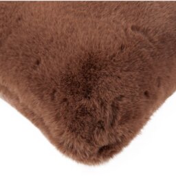 Rabbit Faux Fur Cushion Mocha 55cm - Divante - Wilko - thumbnail 4