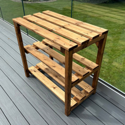 Charles Taylor Bramshall 3 Shelf Large Storage Table - Size: 90 x 92 x 50cm - Brown - Wilko - thumbnail 4