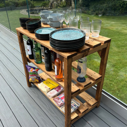 Charles Taylor Bramshall 3 Shelf Large Storage Table - Size: 90 x 92 x 50cm - Brown - Wilko - thumbnail 5