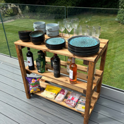 Charles Taylor Bramshall 3 Shelf Large Storage Table - Size: 90 x 92 x 50cm - Brown - Wilko - thumbnail 6