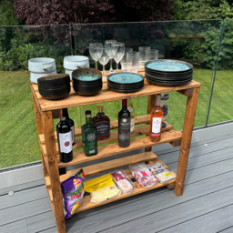 Charles Taylor Bramshall 3 Shelf Large Storage Table - Size: 90 x 92 x 50cm - Brown - Wilko - thumbnail 7