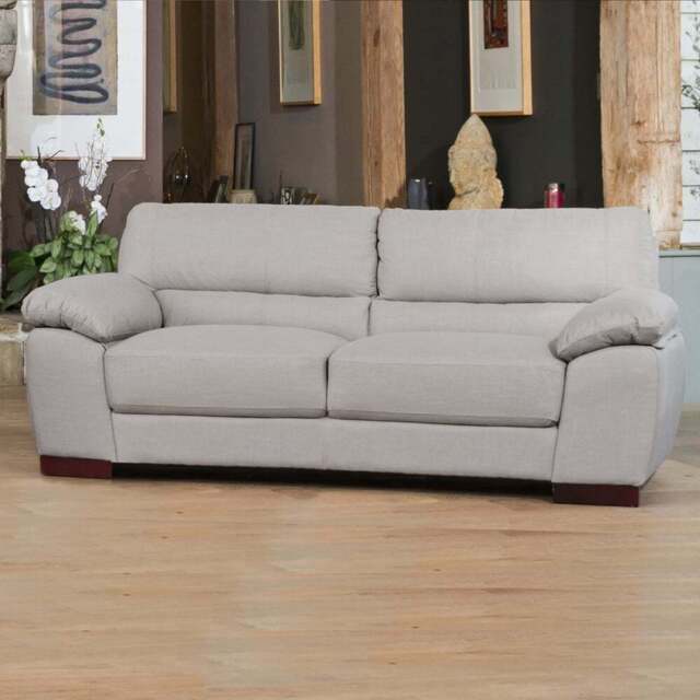 Westbrook 3 Seater Smoke Textured Fabric Sofa - Grey - Artemis Home - Wilko - image 1
