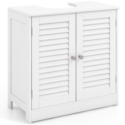 Costway 2 Door White Freestanding Bathroom Vanity Cabinet - Size: 60 x 30 x 60cm - Wilko - thumbnail 3