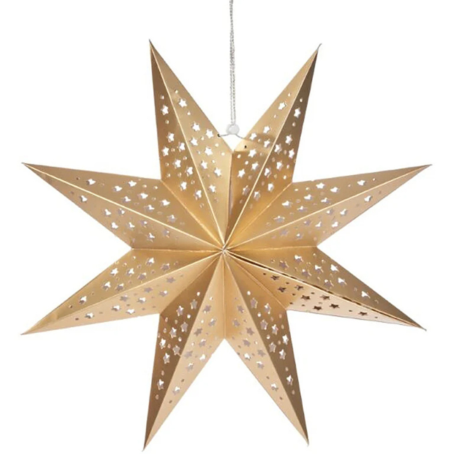 Marco Paul Gold LED Star Decoration - Size: 50 x 50 x 5cm - Wilko - image 1