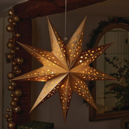 Marco Paul Gold LED Star Decoration - Size: 50 x 50 x 5cm - Wilko - thumbnail 3