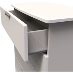 Crowndale Camden 5 Drawer Kashmir Gloss Chest of Drawers Ready Assembled - Cream - Wilko - thumbnail 7