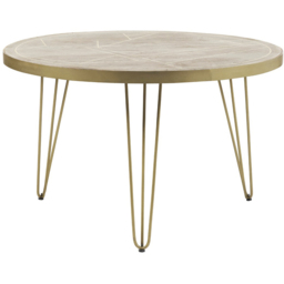 Brooklyn Huyen 6 Seater Light Gold Round Dining Table - Brown - Wilko - thumbnail 4