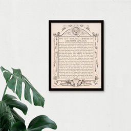 Artery8 USA President Abraham Lincoln Gettysburg Address Framed Wall Art Print 30 x 41cm - Size: 43.3 x 33.3 x 1.5cm - Cream - Wilko - thumbnail 4