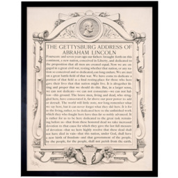 Artery8 USA President Abraham Lincoln Gettysburg Address Framed Wall Art Print 30 x 41cm - Size: 43.3 x 33.3 x 1.5cm - Cream - Wilko - thumbnail 1