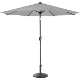 Living and Home Light Grey Round Crank and Tilt Parasol with Round Base 3m - Wilko - thumbnail 5