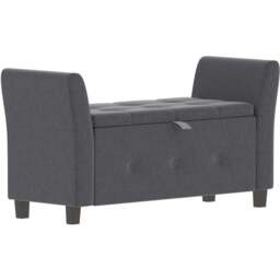 Vida Designs Seville Linen Dark Grey Storage Ottoman - Size: 45cm x 120 x 60cm - Wilko - thumbnail 3