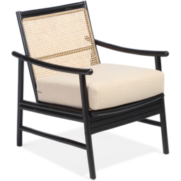 Desser Borneo Black Boucle Rattan Chair - Size: Single - Desser Furniture - Wilko - thumbnail 3