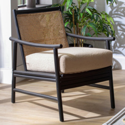 Desser Borneo Black Boucle Rattan Chair - Size: Single - Desser Furniture - Wilko - thumbnail 1