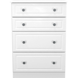 Crowndale Pembroke 4 Drawer Matt White Deep Chest of Drawers Ready Assembled - White Matt - Wilko - thumbnail 3