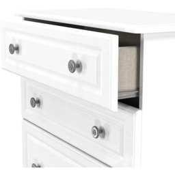 Crowndale Pembroke 4 Drawer Matt White Deep Chest of Drawers Ready Assembled - White Matt - Wilko - thumbnail 7