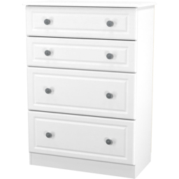 Crowndale Pembroke 4 Drawer Matt White Deep Chest of Drawers Ready Assembled - White Matt - Wilko - thumbnail 4