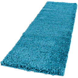 Desire Rugs Oxford Teal Plain Shaggy Runner Rug 60 x 220cm - Wilko - thumbnail 1