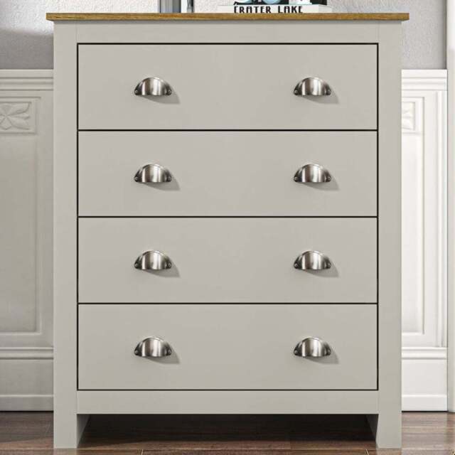 Lexington 4 Drawer Grey Chest of Drawers - Wilko - image 1
