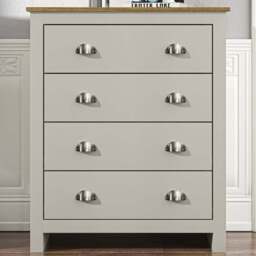 Lexington 4 Drawer Grey Chest of Drawers - Wilko - thumbnail 1