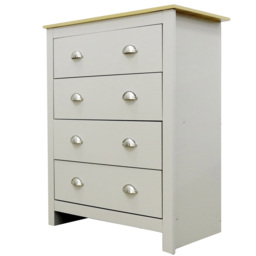 Lexington 4 Drawer Grey Chest of Drawers - Wilko - thumbnail 4