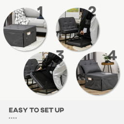 Portland Single Seater Charcoal Grey Sofa Bed - Wilko - thumbnail 7